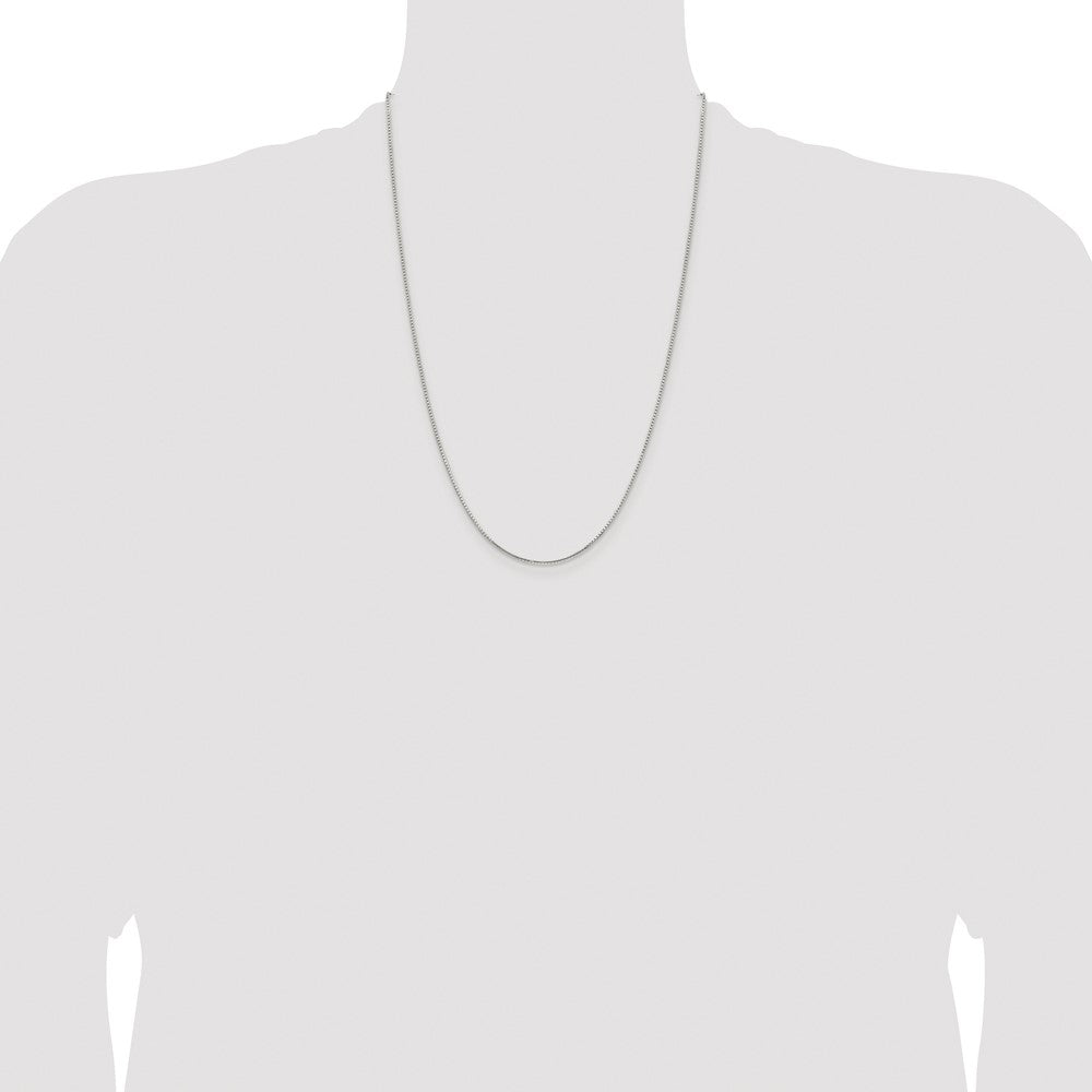 Designer Rhodium-Plated Sterling Silver 1.25mm Diamond-Cut Box Chain - Stylish Value