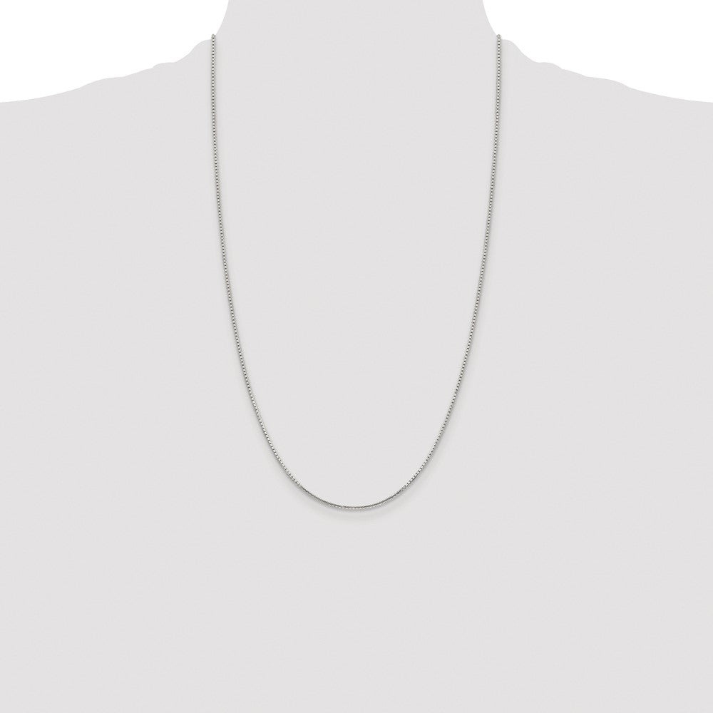 Buy Stylish Rhodium-Plated 1.25mm Sterling Silver Diamond-Cut Box Chain