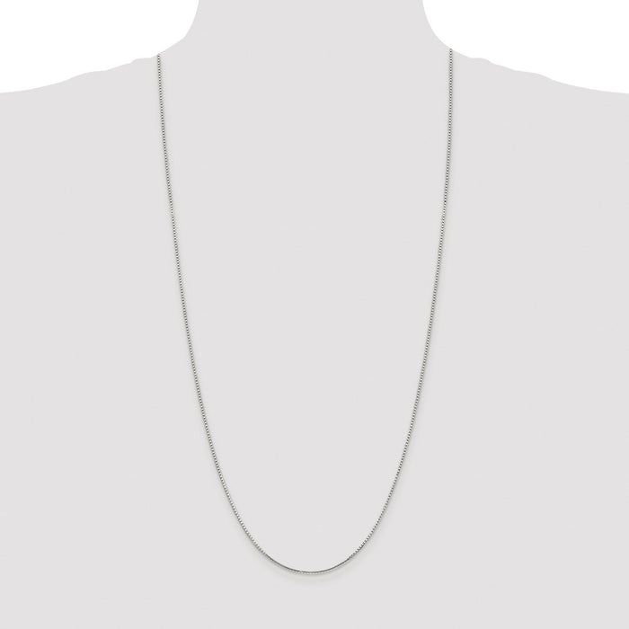 Exclusive Rhodium-Plated Sterling Silver 1.25mm Diamond-Cut Box Chain - Stylish Value-4