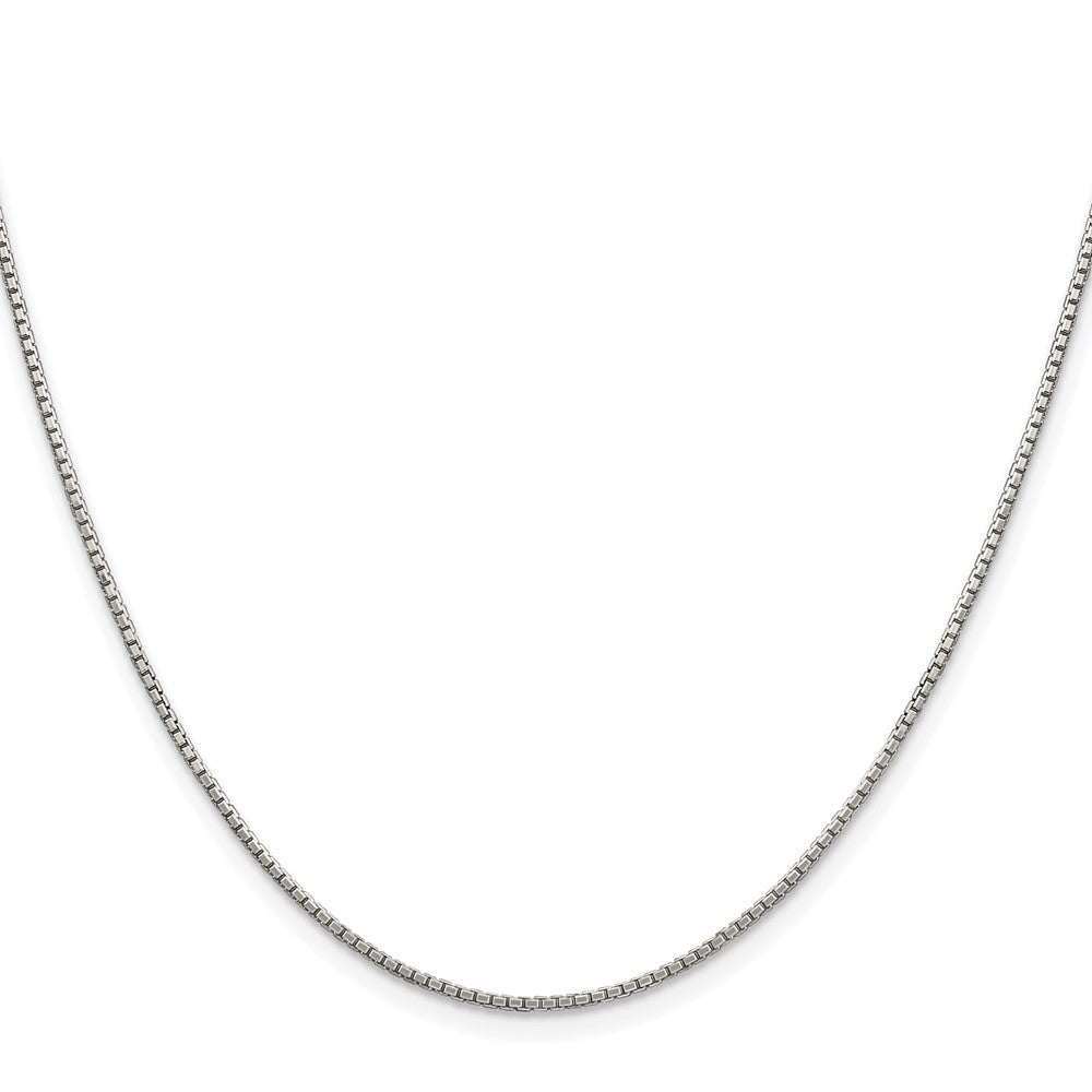 Buy Stylish 1.35mm Rhodium-Plated Sterling Silver Diamond-Cut Box Chain