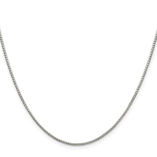Buy Stylish 1.35mm Rhodium-Plated Sterling Silver Diamond-Cut Box Chain