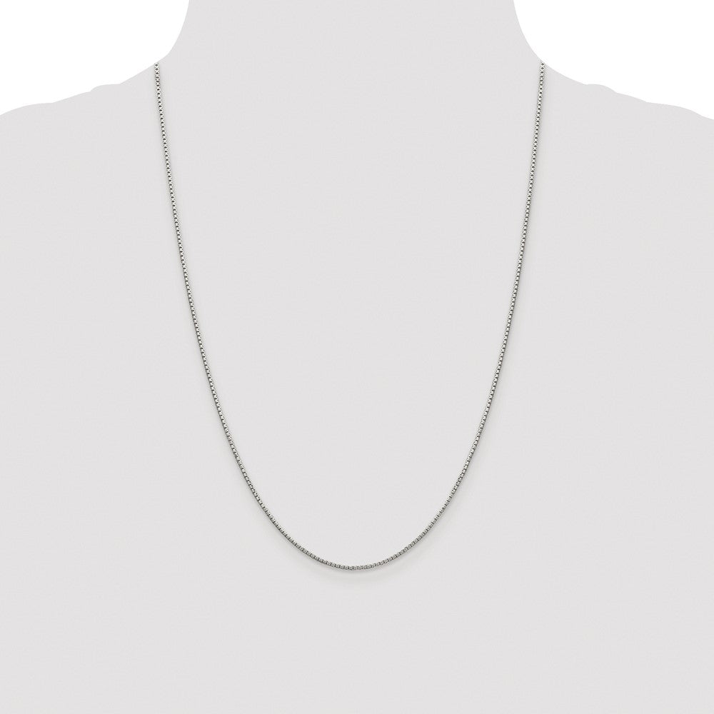 Buy Stylish 1.35mm Rhodium-Plated Sterling Silver Diamond-Cut Box Chain