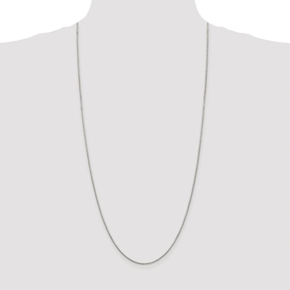Buy Luxury Rhodium-Plated Sterling Silver 1.35mm Diamond-Cut Box Chain