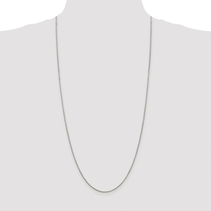 Buy Luxury Rhodium-Plated Sterling Silver 1.35mm Diamond-Cut Box Chain-4
