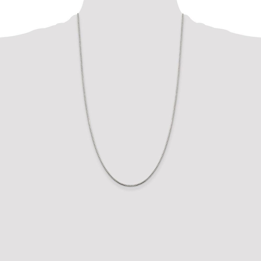 High-Quality 1.5mm Sterling Silver 8-Sided Diamond-Cut Box Chain - Stylish Value!
