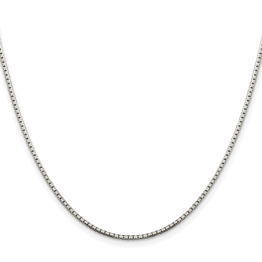 Buy Stylish Rhodium-Plated Sterling Silver 1.5mm Diamond-Cut Box Chain