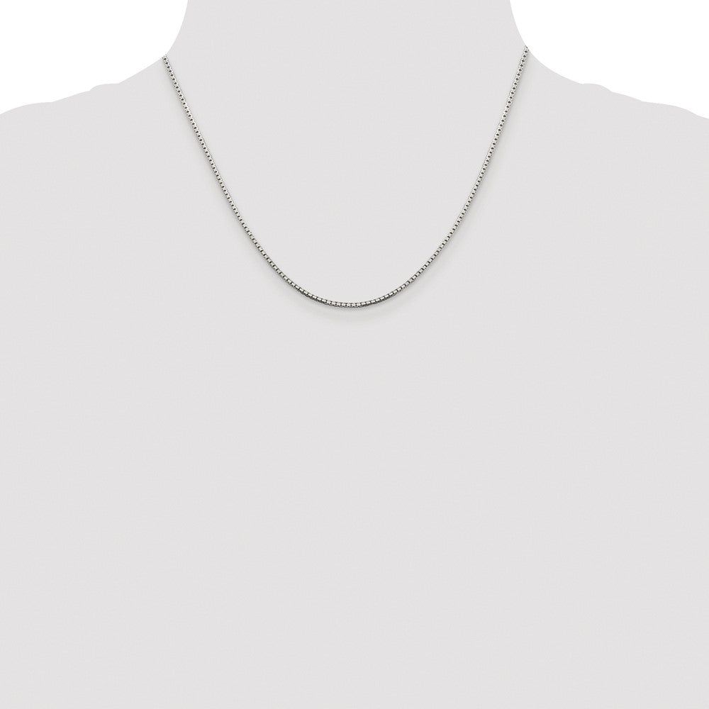 Buy Stylish Rhodium-Plated Sterling Silver 1.5mm Diamond-Cut Box Chain