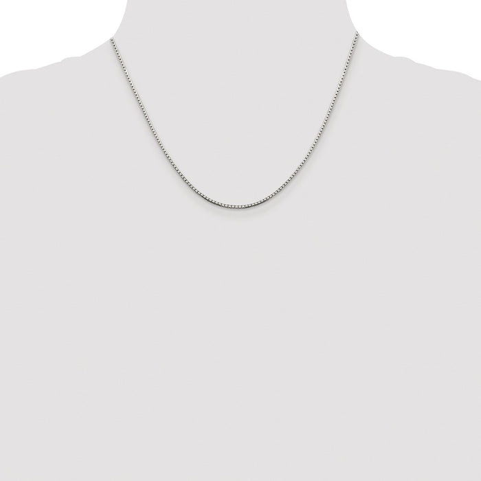 Buy Stylish Rhodium-Plated Sterling Silver 1.5mm Diamond-Cut Box Chain-4
