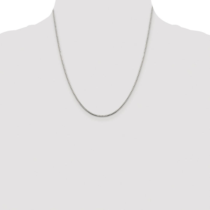 High-Quality Rhodium-Plated Sterling Silver 1.5mm Diamond-Cut Box Chain - Stylish Value-4