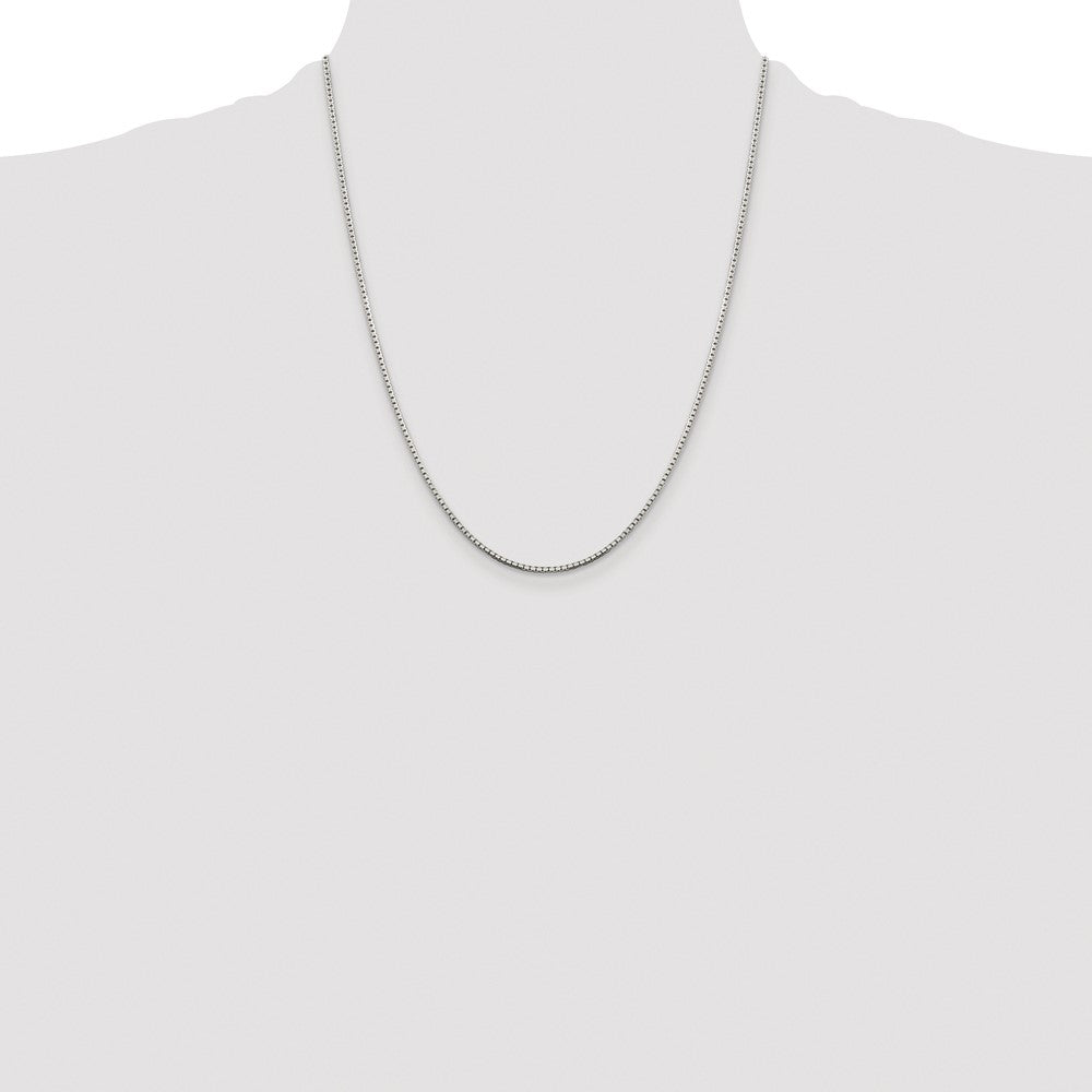 Buy Stylish Rhodium-Plated Sterling Silver 1.5mm Diamond-Cut Box Chain