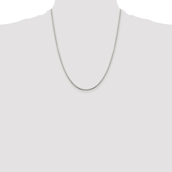 Buy Stylish Rhodium-Plated Sterling Silver 1.5mm Diamond-Cut Box Chain-4