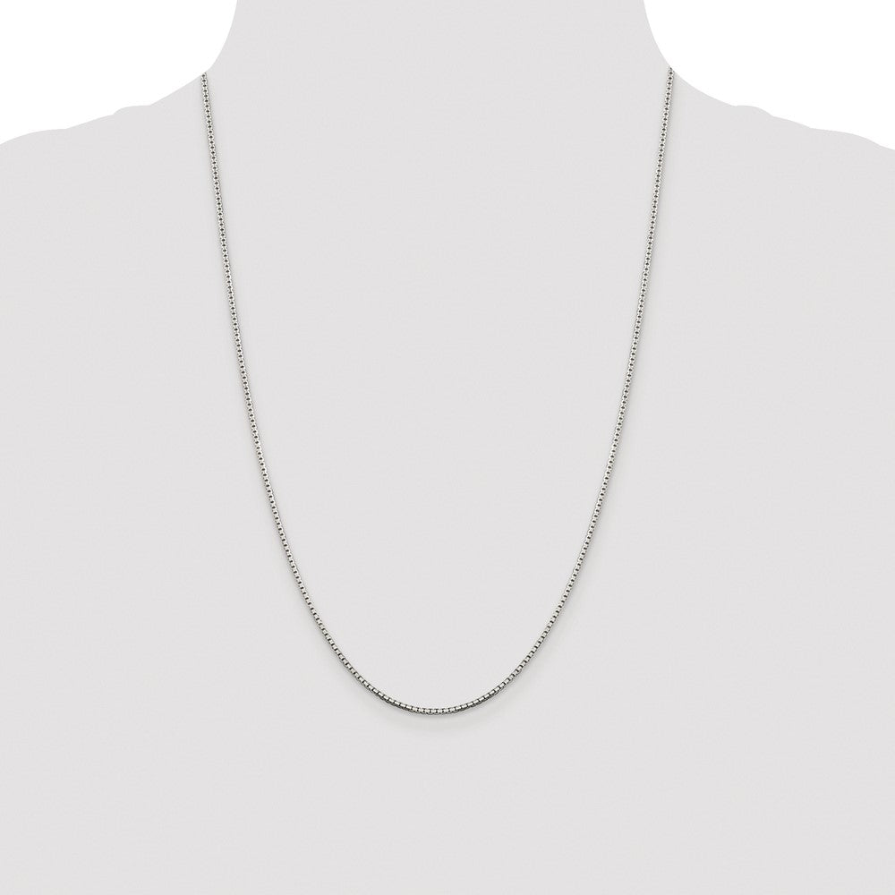 High-Quality 1.5mm Rhodium-Plated Sterling Silver Box Chain - Stylish Luxury Value