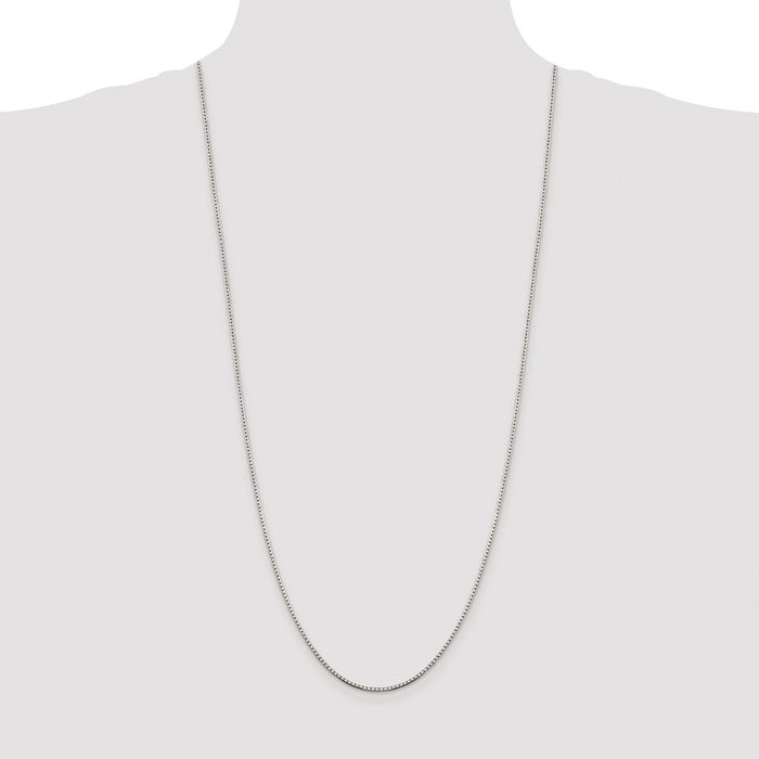 High-Quality Rhodium-Plated Sterling Silver 1.5mm Diamond-Cut Box Chain-4