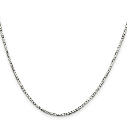 Buy Stylish Rhodium-Plated Sterling Silver 1.7mm Diamond Cut Box Chain