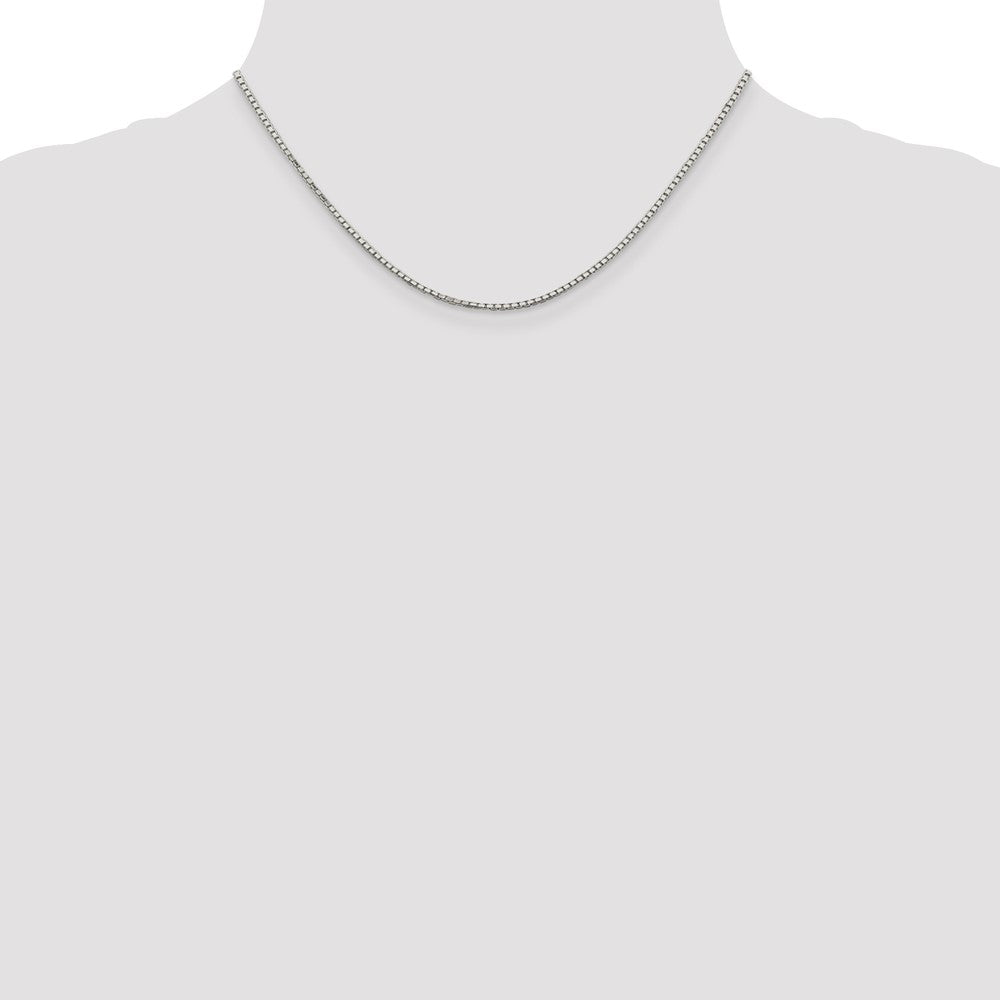 Order Stylish Rhodium-Plated Sterling Silver 1.7mm Diamond Cut Box Chain