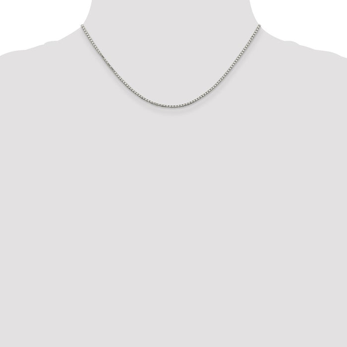 Order Stylish Rhodium-Plated Sterling Silver 1.7mm Diamond Cut Box Chain-4