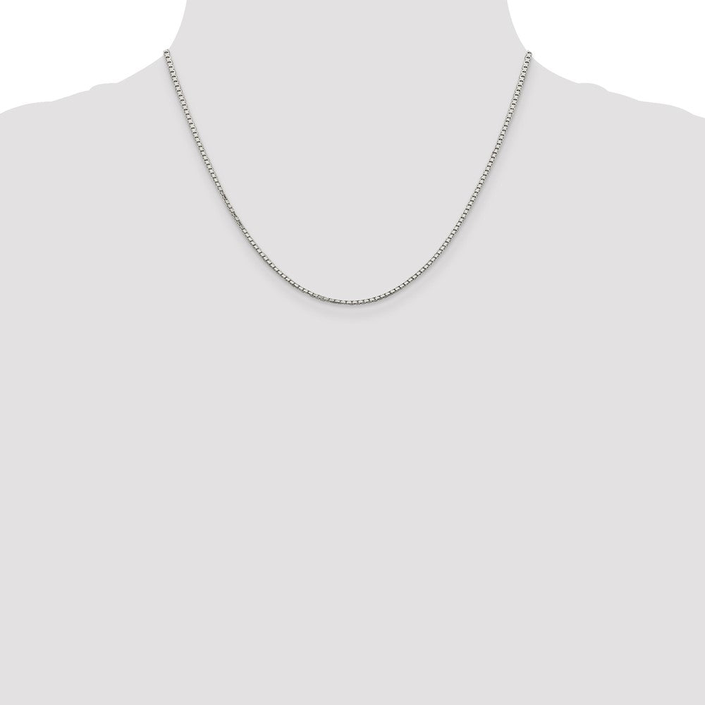 Buy Stylish Rhodium-Plated Sterling Silver 1.7mm Diamond Cut Box Chain