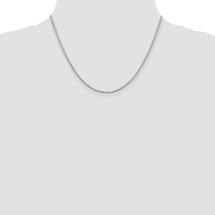 Buy Stylish Rhodium-Plated Sterling Silver 1.7mm Diamond Cut Box Chain-4