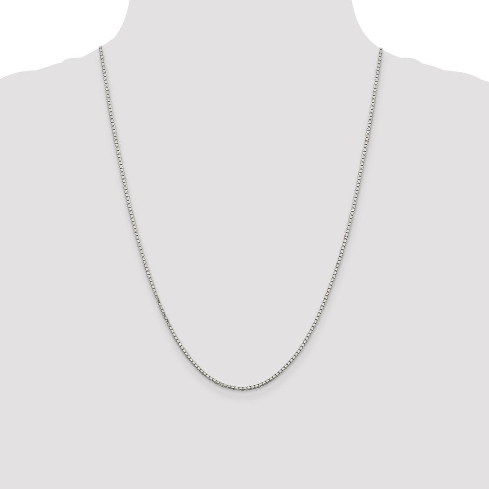 Buy Stylish Rhodium-Plated Sterling Silver 1.7mm Diamond Cut Box Chain