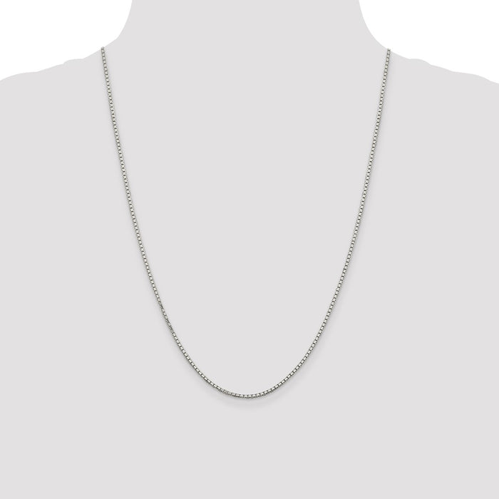 Buy Stylish Rhodium-Plated Sterling Silver 1.7mm Diamond Cut Box Chain-4