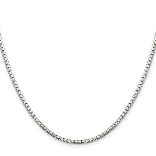 Buy Stylish 2mm Diamond-Cut Box Chain Necklace in Sterling Silver - High-Quality!
