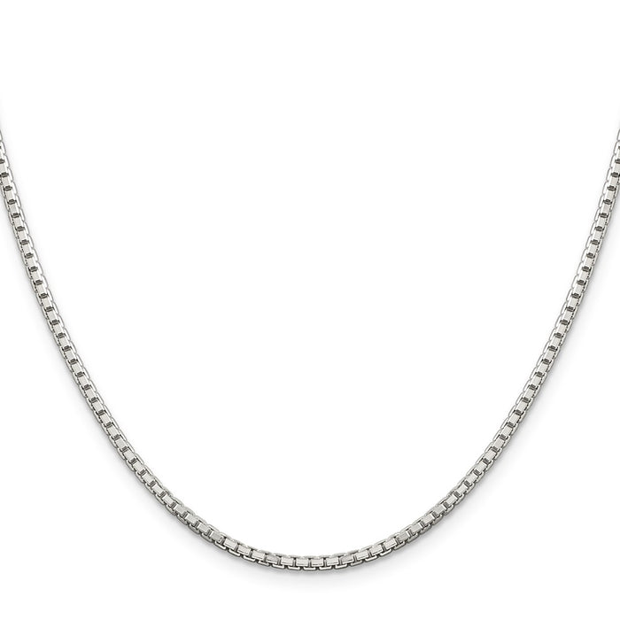 Buy Stylish 2mm Diamond-Cut Box Chain Necklace in Sterling Silver - High-Quality!-2