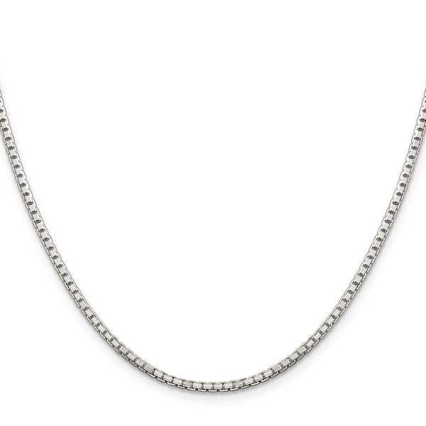 Sterling Silver 2mm Diamond-Cut 8-Sided Box Chain