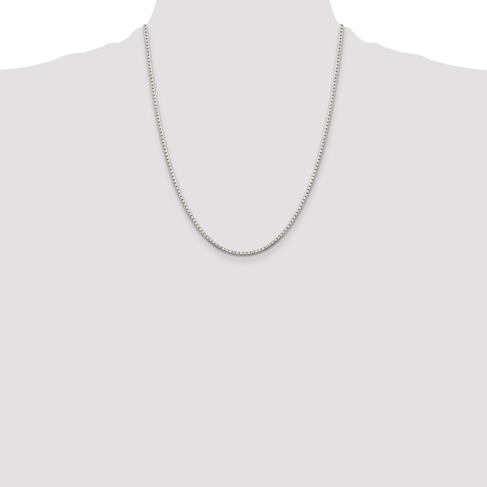 Buy Stylish 2mm Diamond-Cut Box Chain Necklace in Sterling Silver - High-Quality!