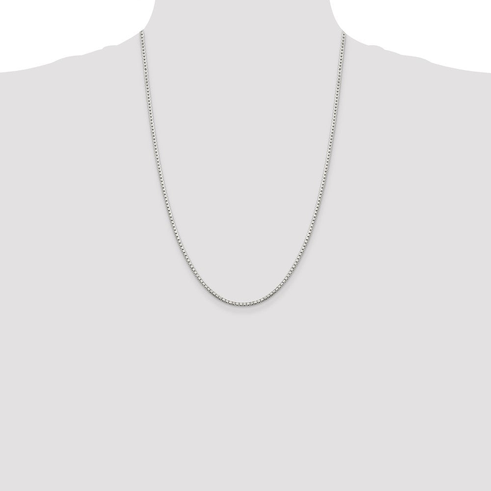 High-Quality 2mm Diamond-Cut Sterling Silver Box Chain - Stylish & Affordable!