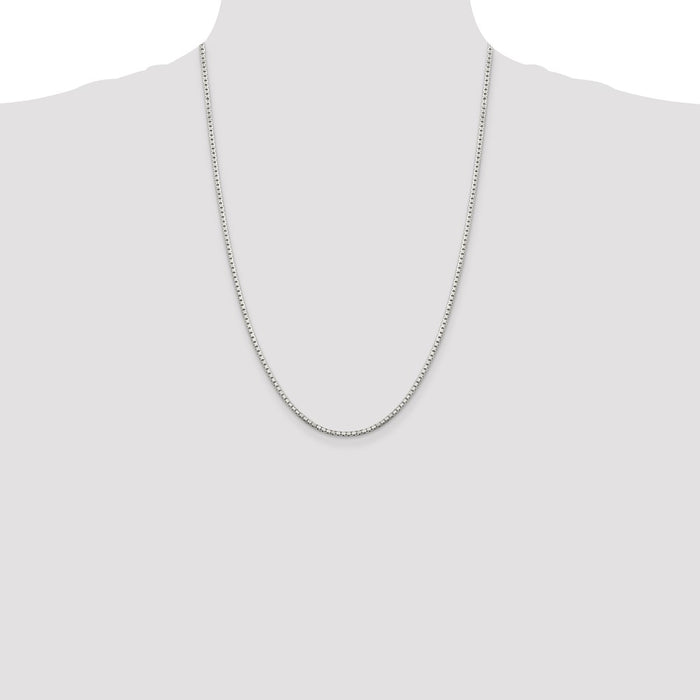 High-Quality 2mm Diamond-Cut Sterling Silver Box Chain - Stylish & Affordable!-4