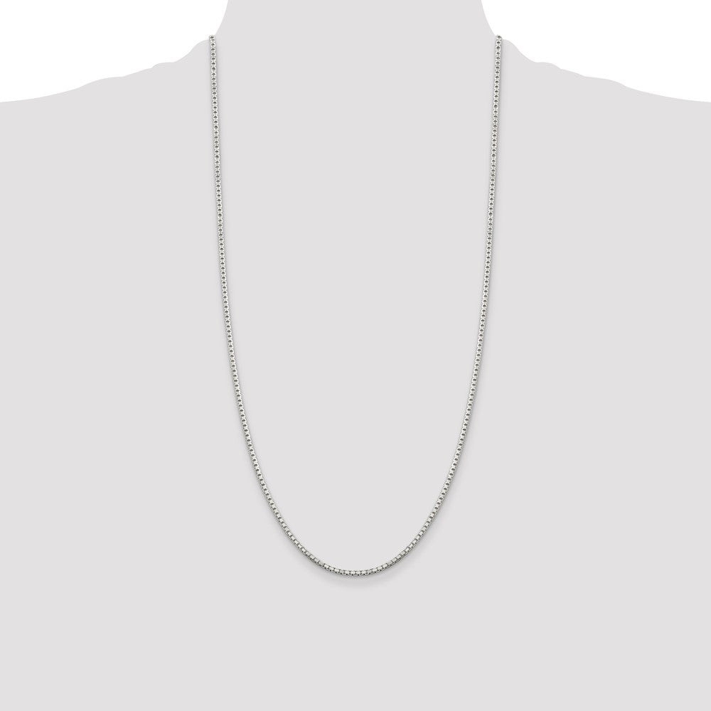 High-Quality 2mm Diamond-Cut Sterling Silver Box Chain - Stylish & Affordable!