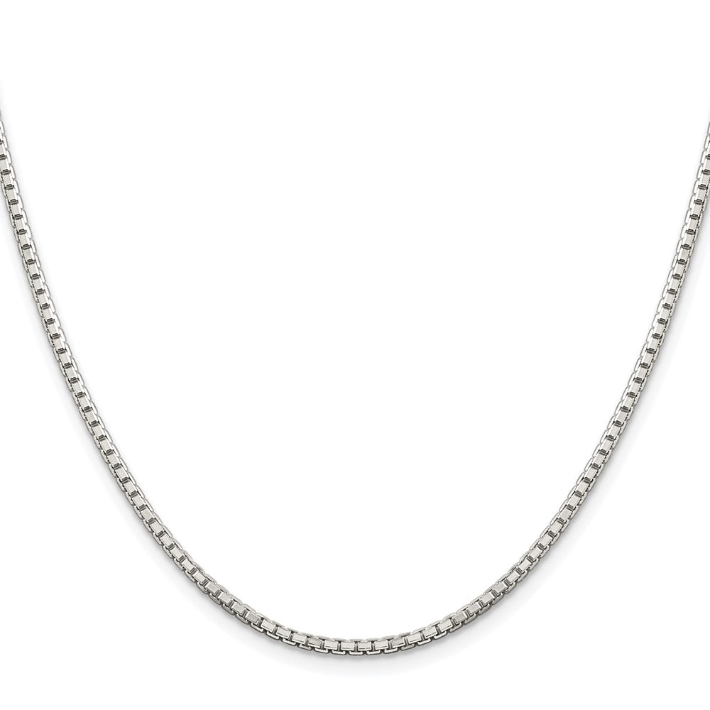 Exclusive Rhodium-Plated Sterling Silver 2mm Diamond-Cut Box Chain - Stylish Value