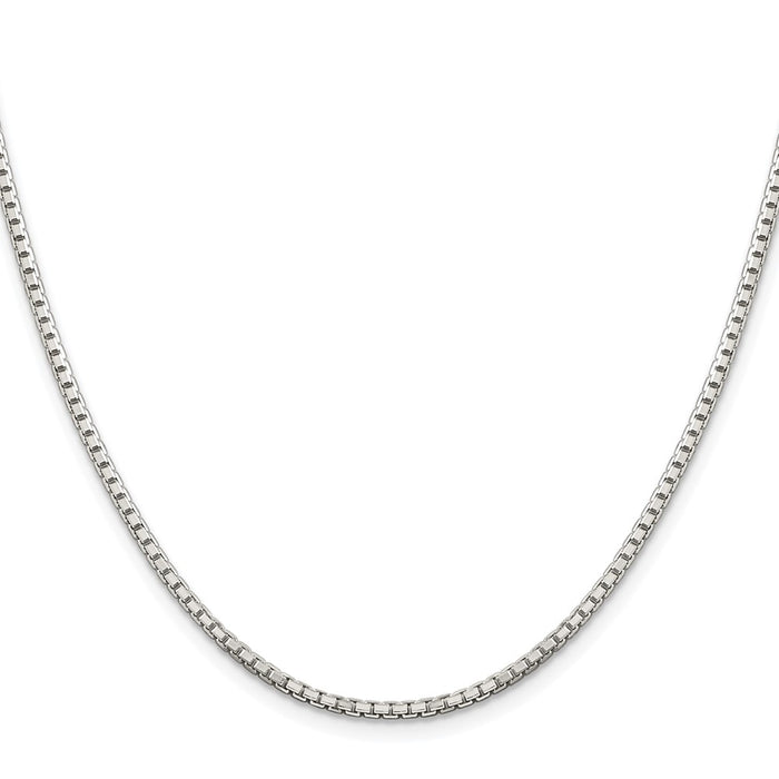Exclusive Rhodium-Plated Sterling Silver 2mm Diamond-Cut Box Chain - Stylish Value-2
