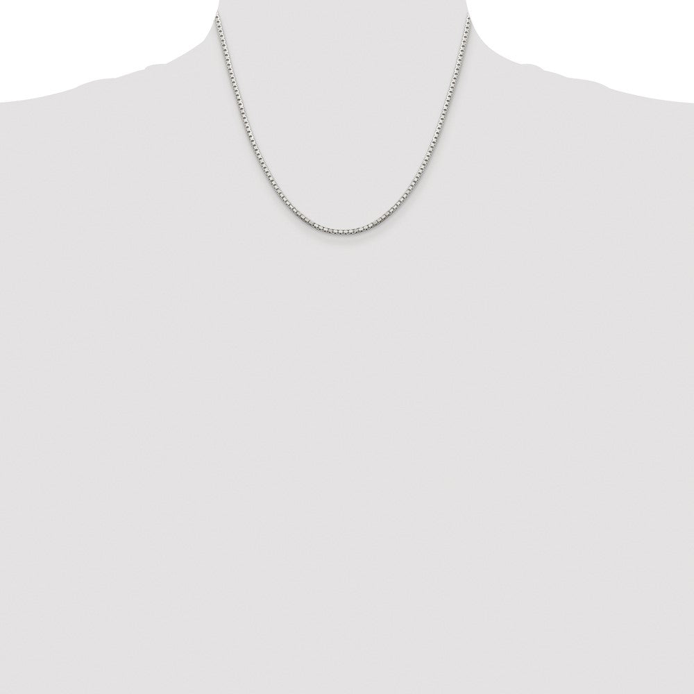 Exclusive Rhodium-Plated Sterling Silver 2mm Diamond-Cut Box Chain - Stylish Value