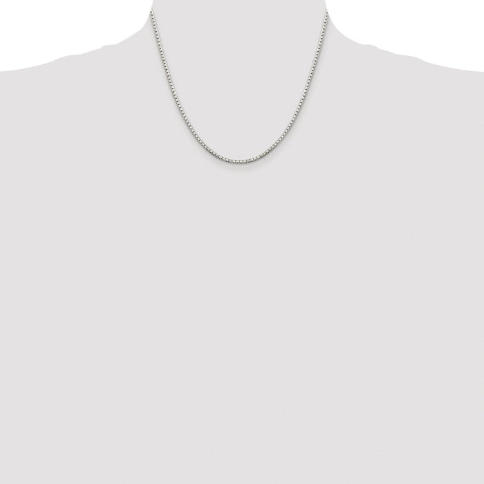 Exclusive Rhodium-Plated Sterling Silver 2mm Diamond-Cut Box Chain - Stylish Value-4