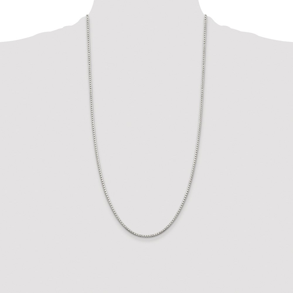 High-Quality Rhodium-Plated 2mm 8-Sided Diamond-Cut Box Chain - Stylish Value