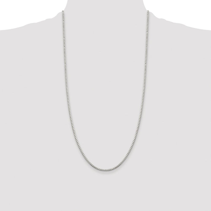 High-Quality Rhodium-Plated 2mm 8-Sided Diamond-Cut Box Chain - Stylish Value-4