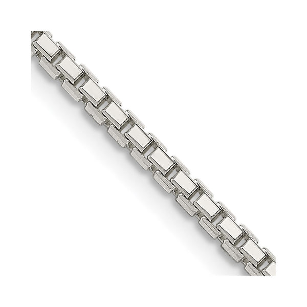 Sterling Silver 2mm Diamond-Cut 8-Sided Box Chain