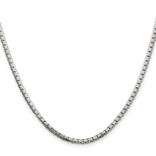 Buy Stylish 2.5mm Diamond-Cut Sterling Silver Box Chain - High-Quality Design