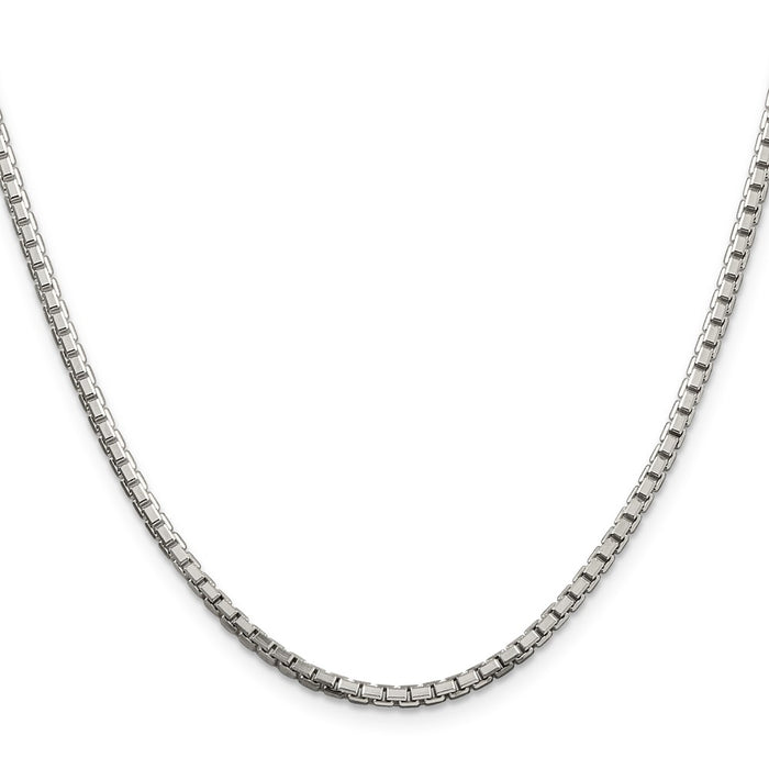 Buy Stylish 2.5mm Diamond-Cut Sterling Silver Box Chain - High-Quality Design-2