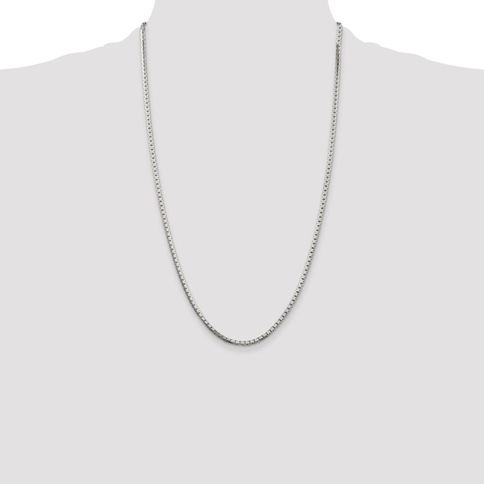 Buy Stylish 2.5mm Diamond-Cut Sterling Silver 8-Sided Box Chain - Luxury Value-4