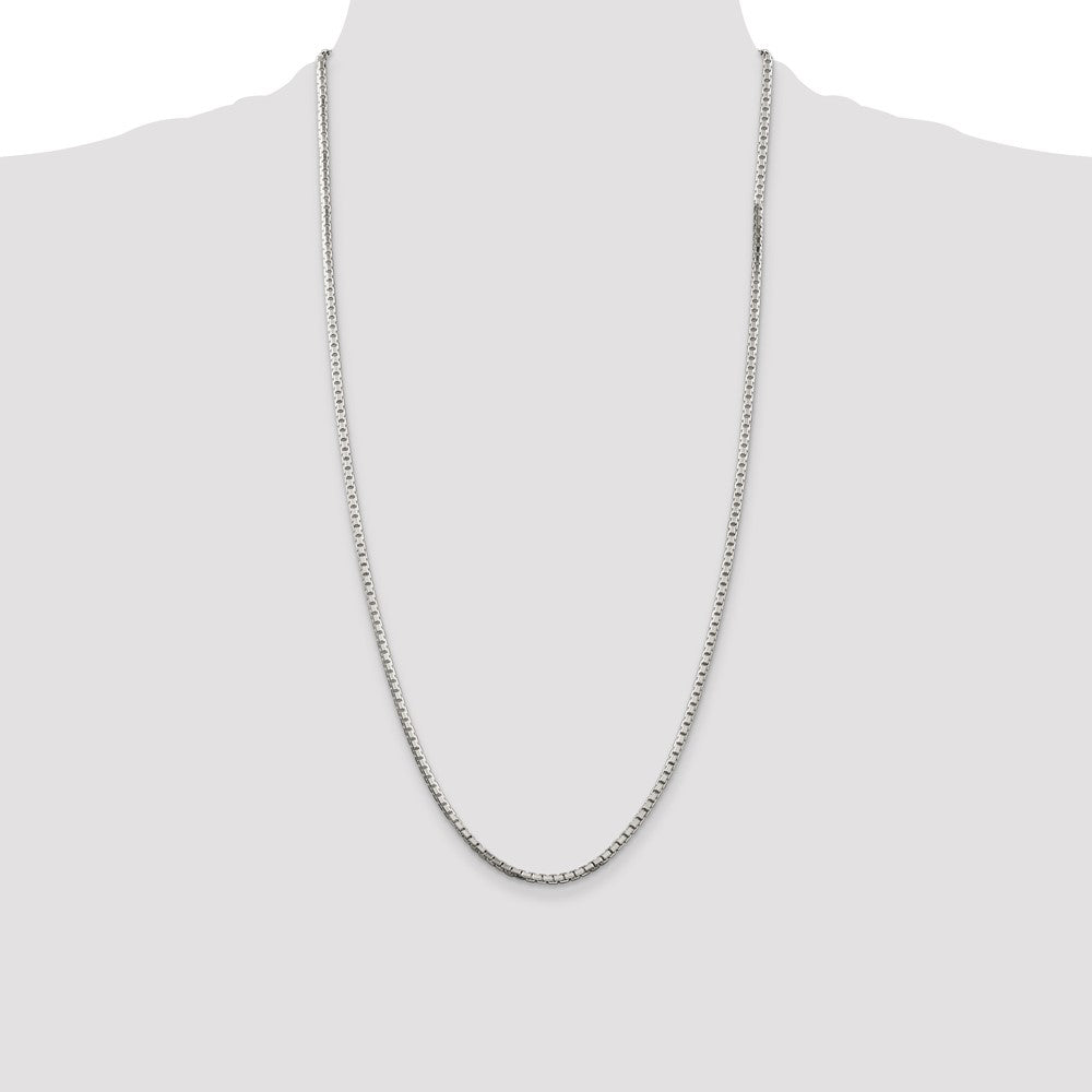 Buy Stylish 2.5mm Diamond-Cut Sterling Silver Box Chain - High-Quality Design