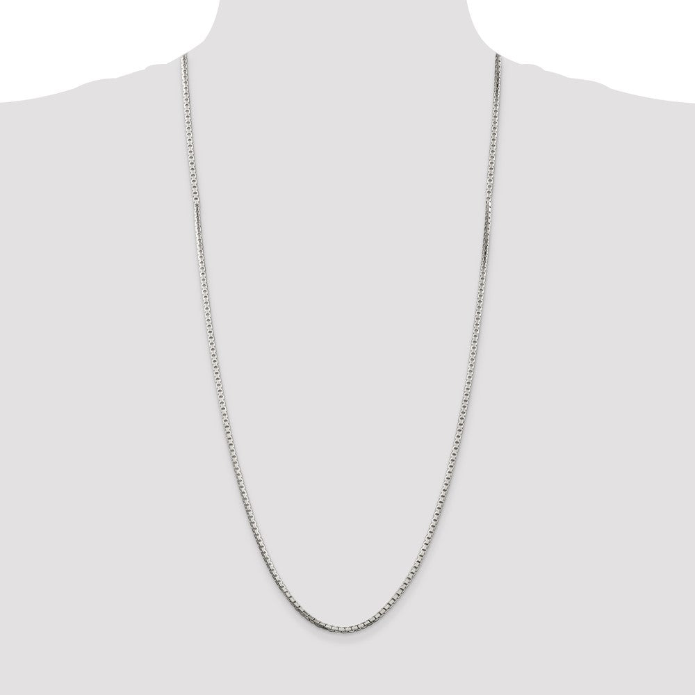 High-Quality 2.5mm Sterling Silver Diamond-Cut Box Chain - Stylish & Affordable