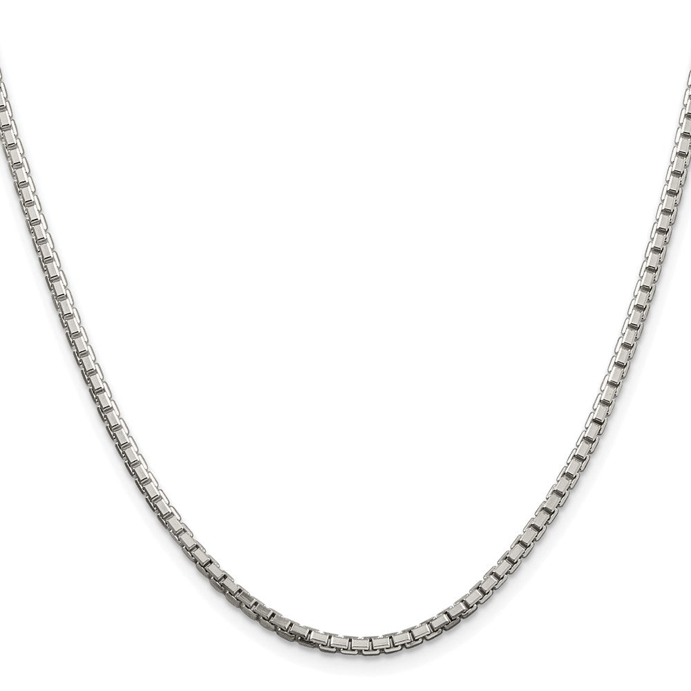 Buy Stylish Rhodium-Plated Sterling Silver 2.5mm Diamond-Cut Box Chain
