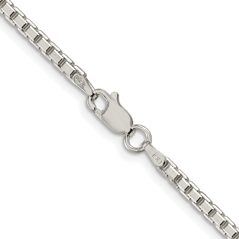 Buy Stylish Rhodium-Plated Sterling Silver 2.5mm Diamond-Cut Box Chain