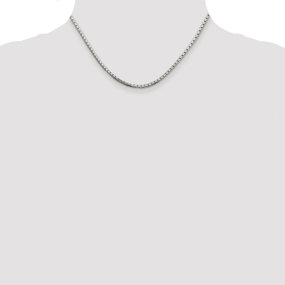 Buy Stylish Rhodium-Plated Sterling Silver 2.5mm Diamond-Cut Box Chain
