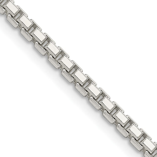 Buy Stylish 2.5mm Diamond-Cut Sterling Silver Box Chain - High-Quality Design
