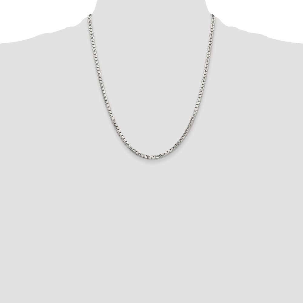 Buy Stylish Sterling Silver 2.9mm Diamond-Cut 8-Sided Box Chain - Luxury Look