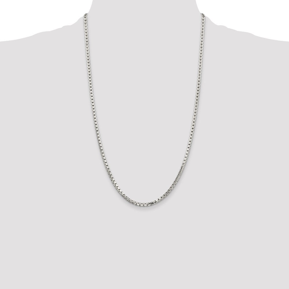 Designer 2.9mm Diamond-Cut Box Chain in Sterling Silver | Stylish Value Jewelry