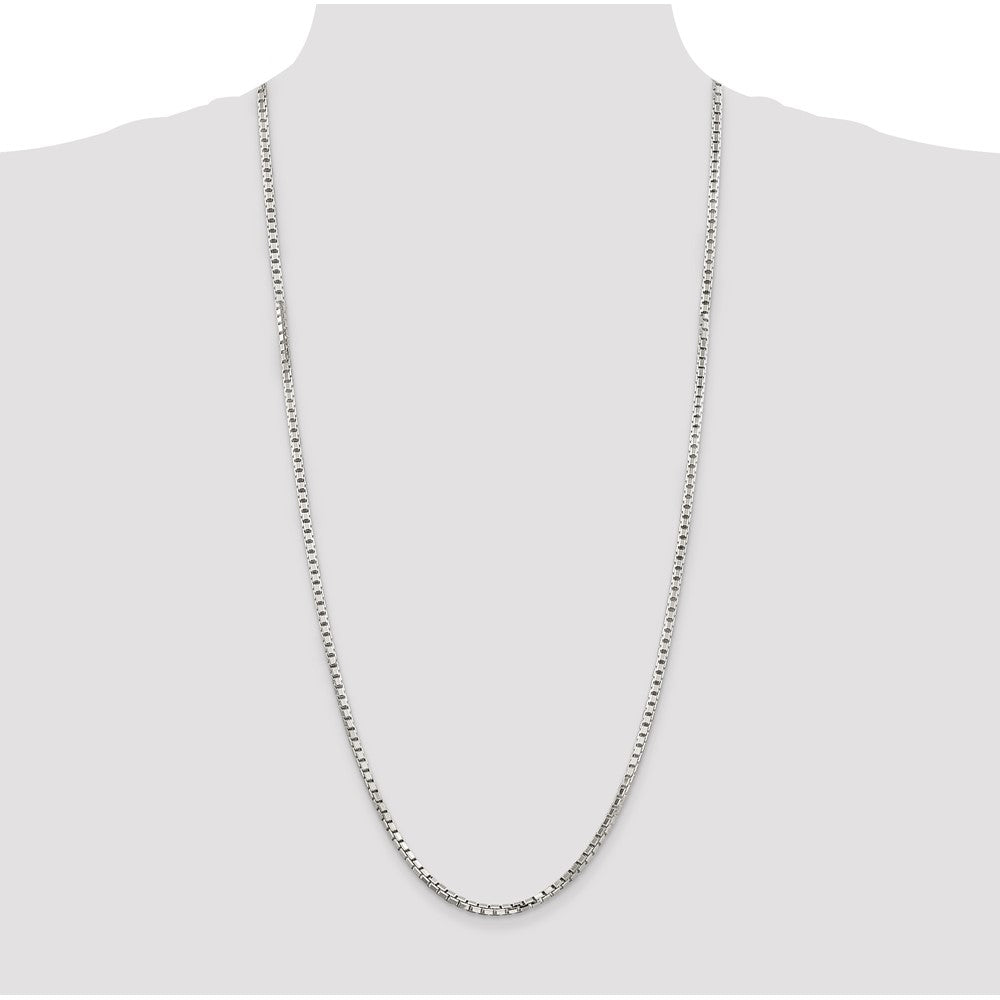 Buy Stylish 2.9mm Diamond-Cut Sterling Silver Box Chain - Luxury Design!